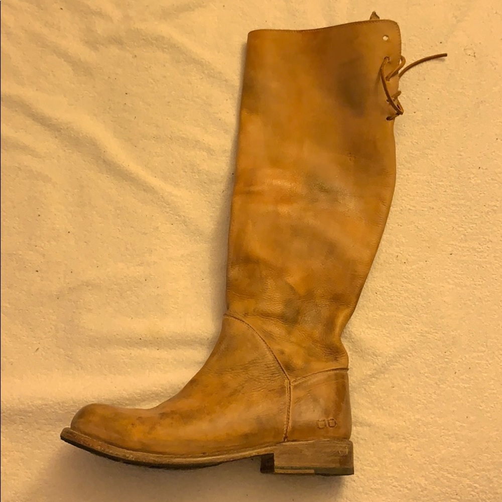 Leather knee high boots